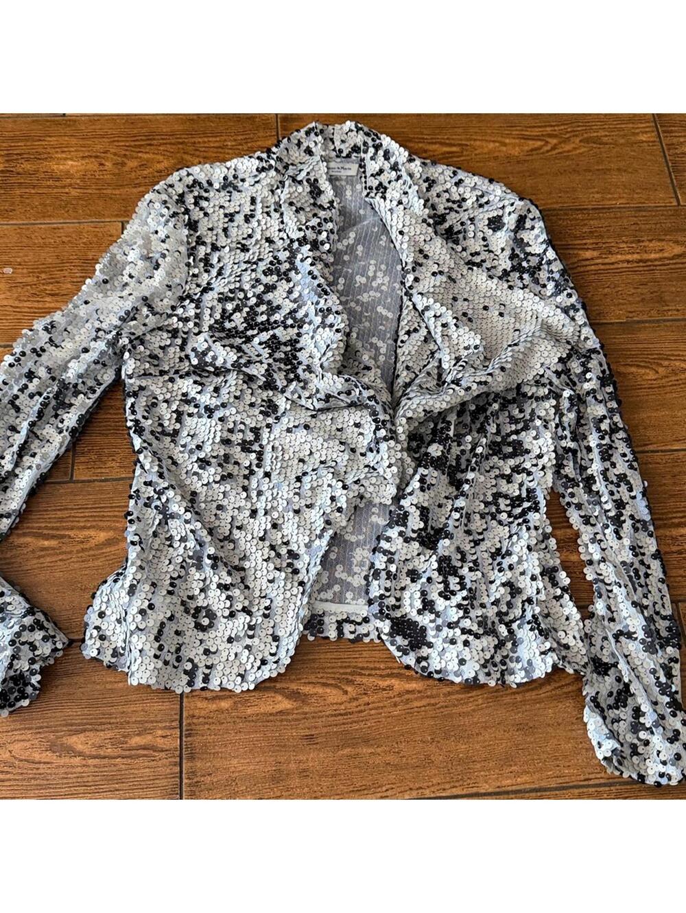 Yvonne & Marie Black and Silver Sequined Cardigan